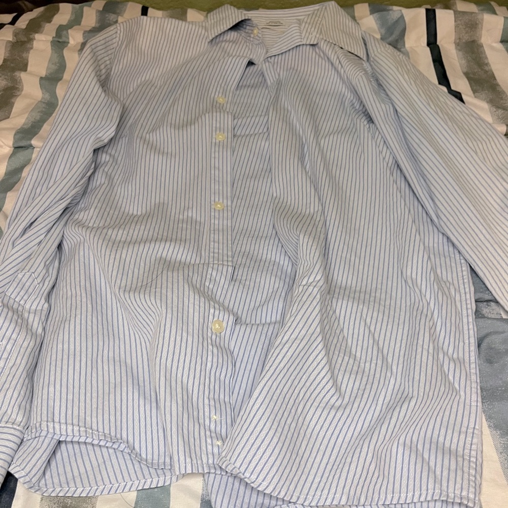Blue striped dress shirt men’s large